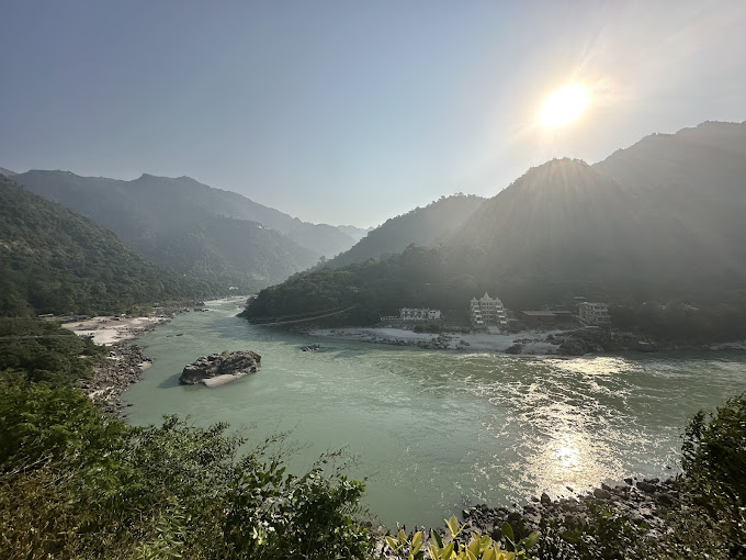 Panoramic Ganga river and valley view