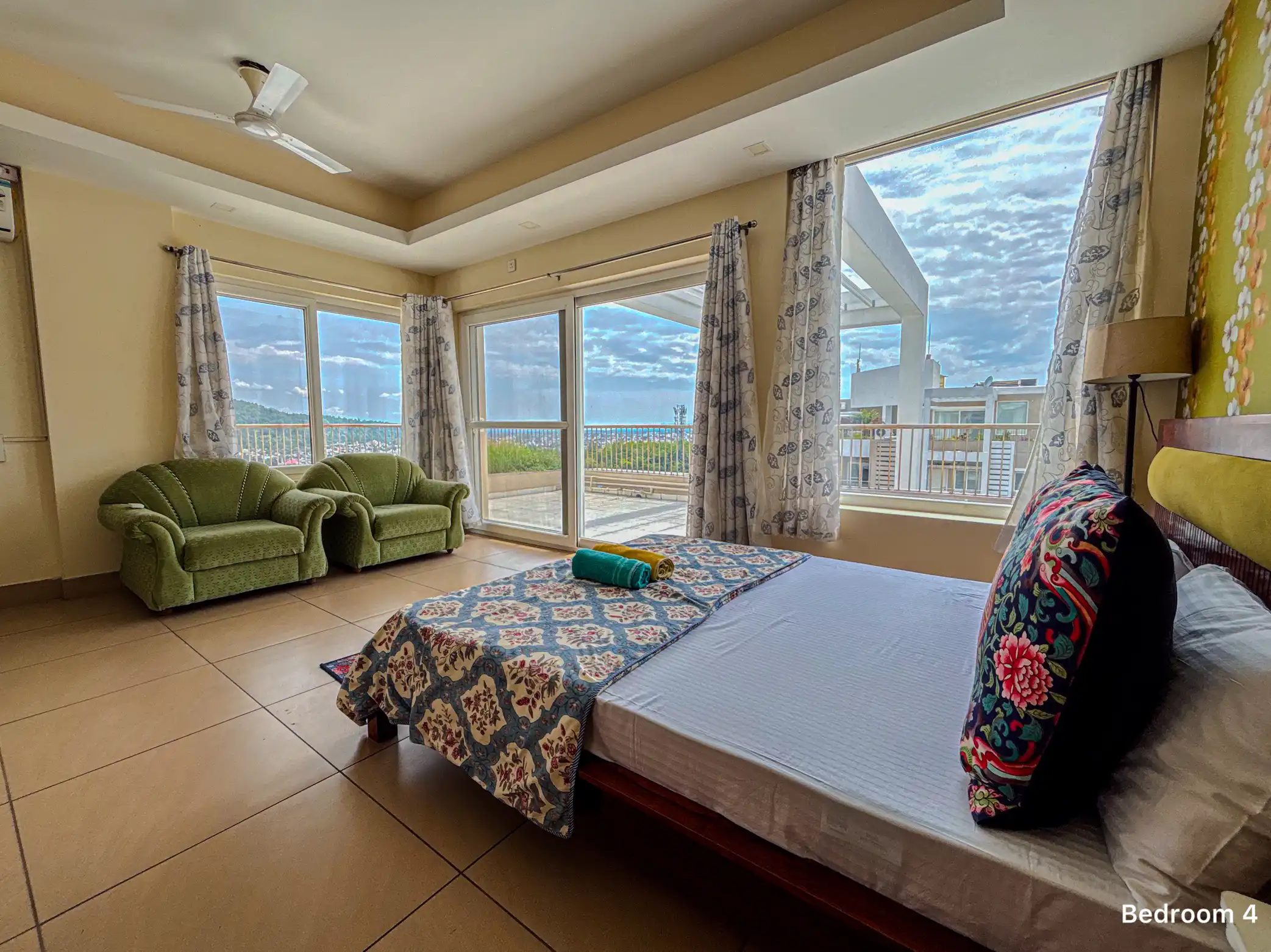 Bedroom 4 with balcony at Ganges Heaven